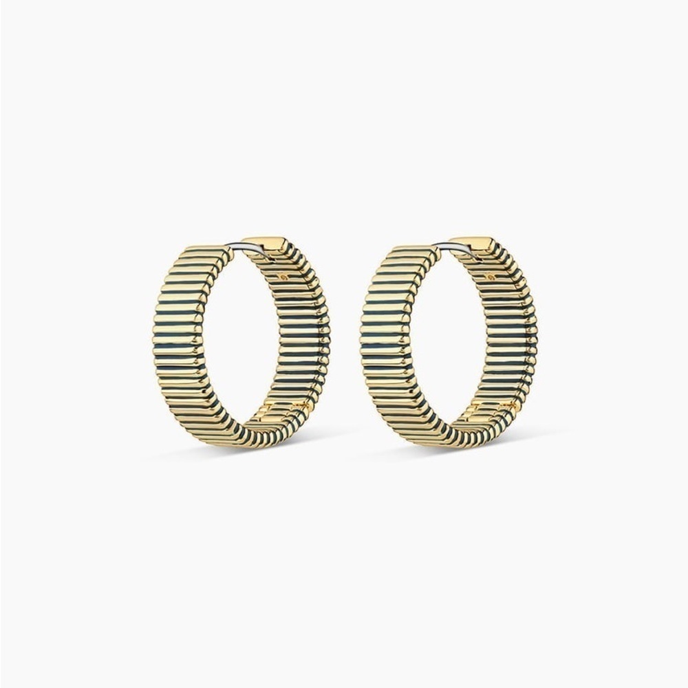 Gorjana New 18k Gold‎ Plated Brass Catalina Enamel Hoops Navy
